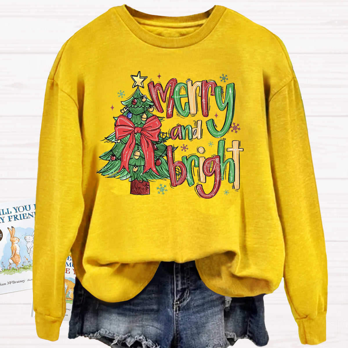 Merry And Bright Christmas Tree Sweatshirt