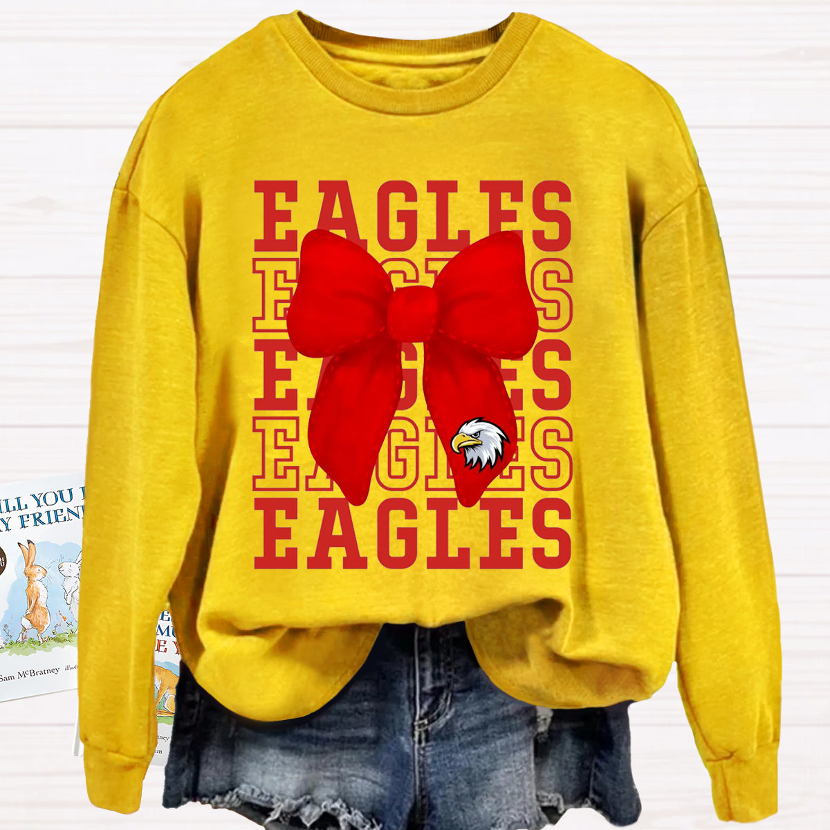 Eagles Team Bow Game Day Sweatshirt