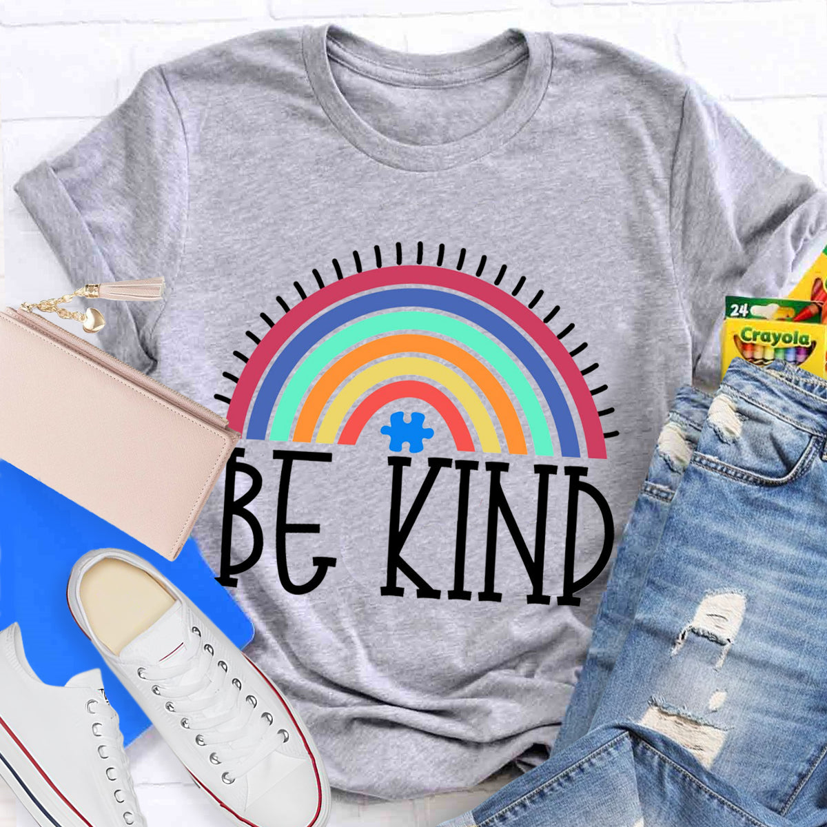 Be Kind Rainbow Teacher T-Shirt