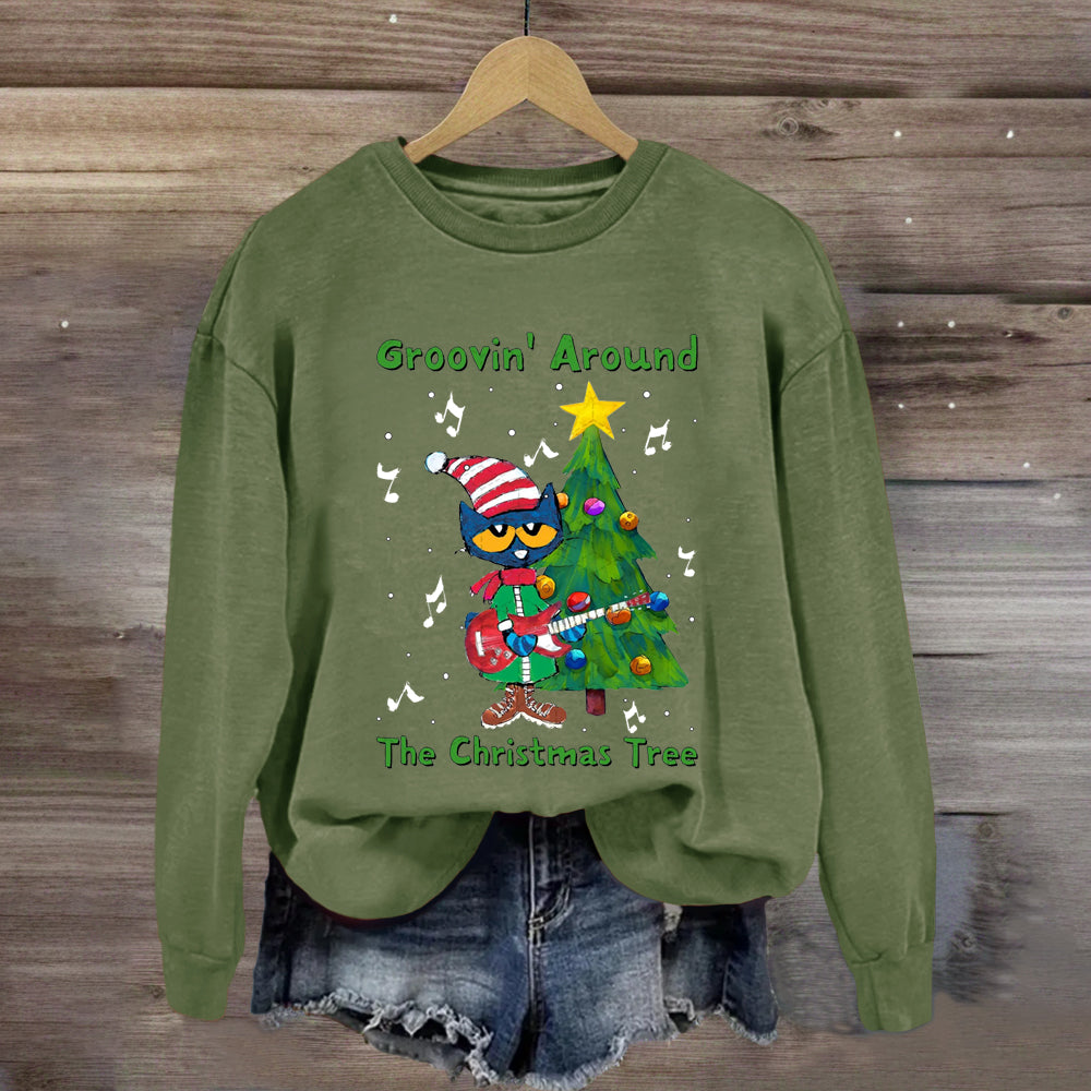 Groovin Around The Christmas Tree Sweatshirt