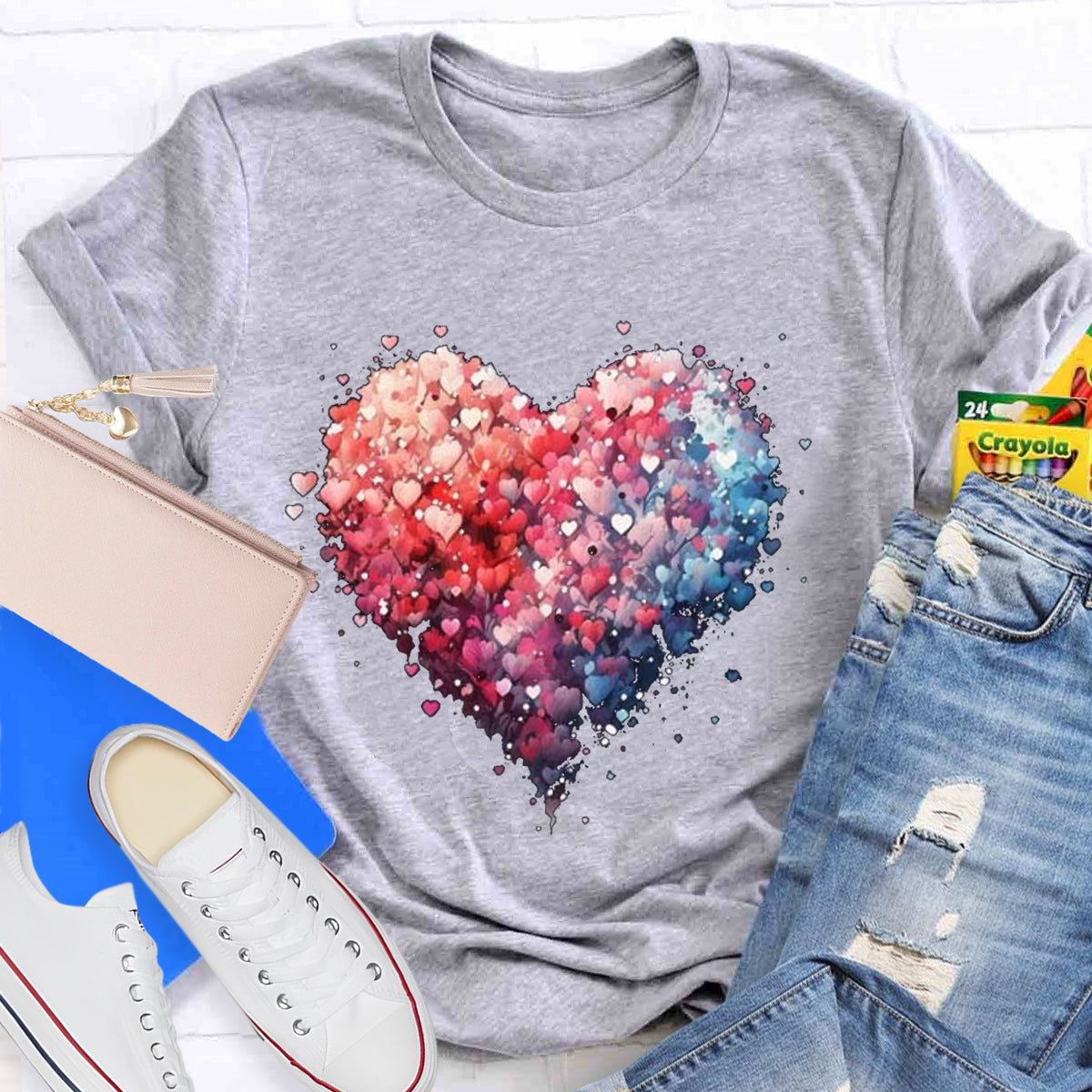 Valentine's Day Beautiful Watercolor Heart T-Shirt