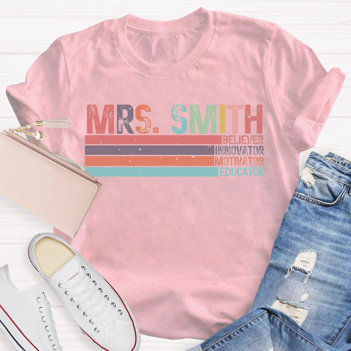 Personalized Name Mrs Smith Teacher T-Shirt