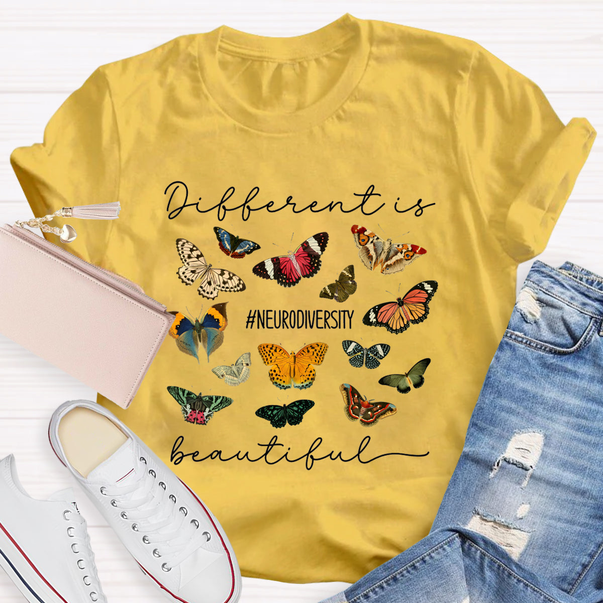 Different is Beautiful Buttterfly T-Shirt