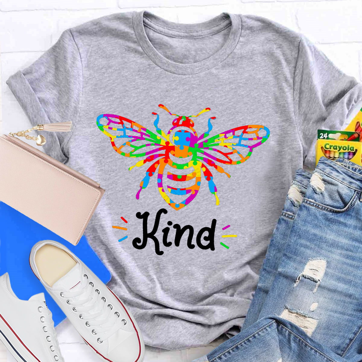 Colorful Bee Kind T-Shirt