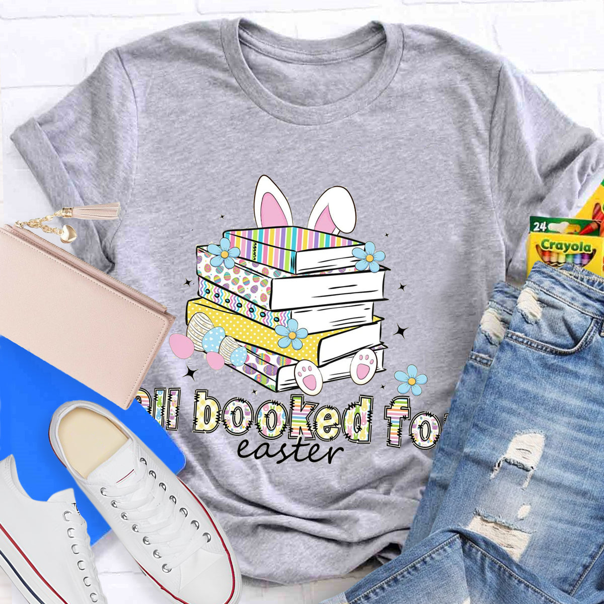 All Booked For Easter Teacher T-Shirt