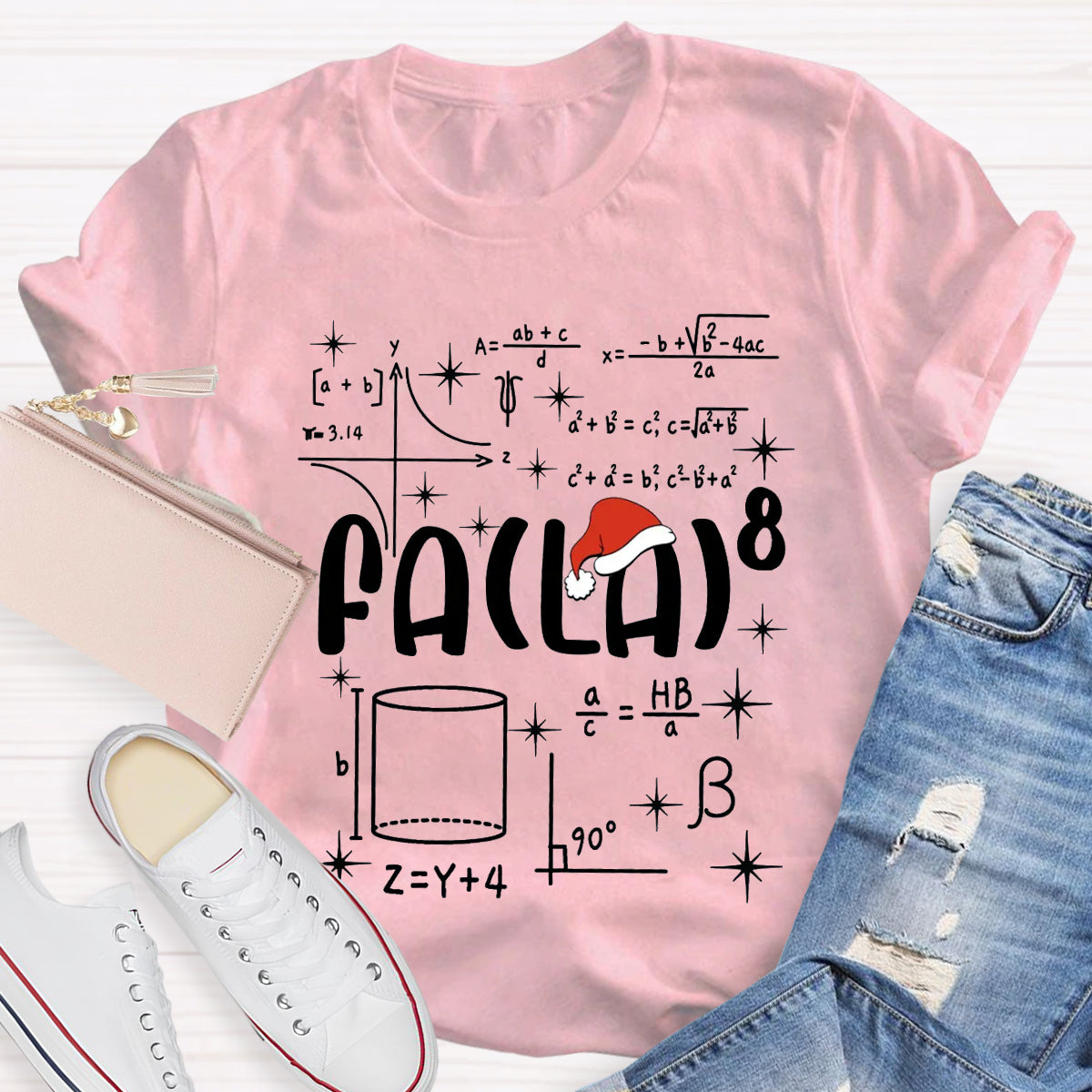 Fa La  Math Teacher Christmas T-Shirt