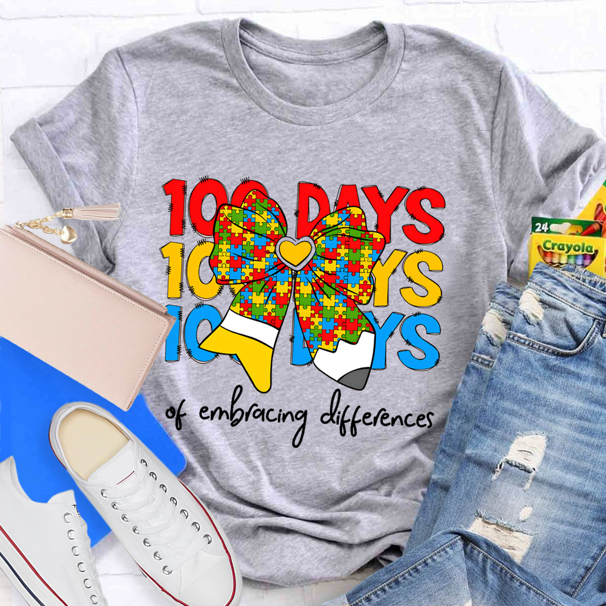 100 Days Of Embracing Difference Teacher T-Shirt