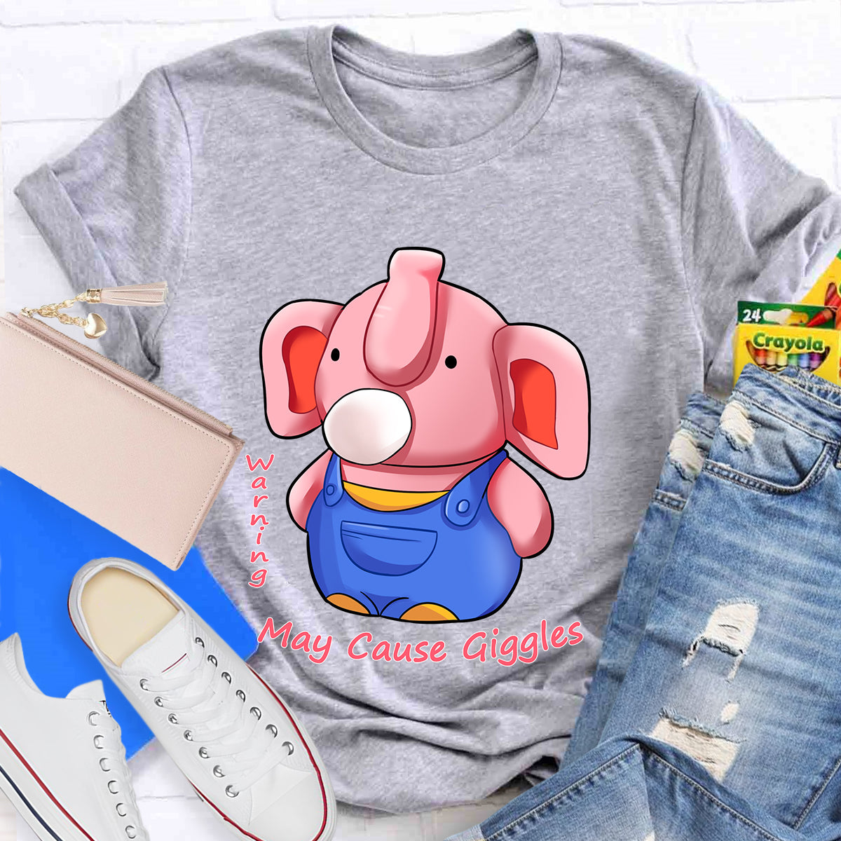 Warning: May Cause Giggles Cute Elephant T-Shirt