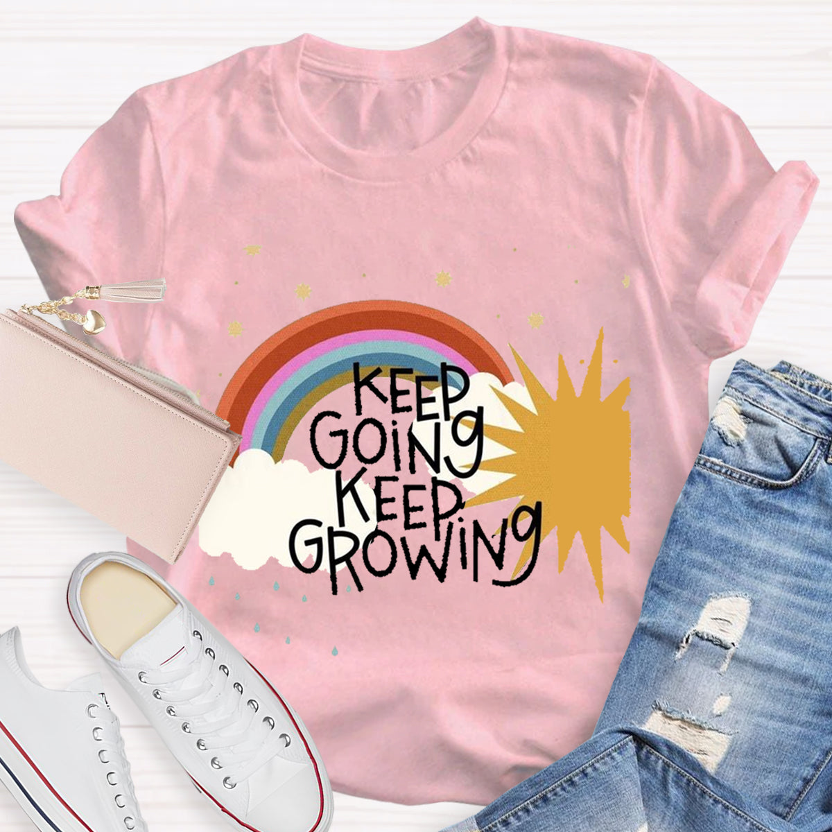 Keep Going Keep Growing Rainbow T-Shirt