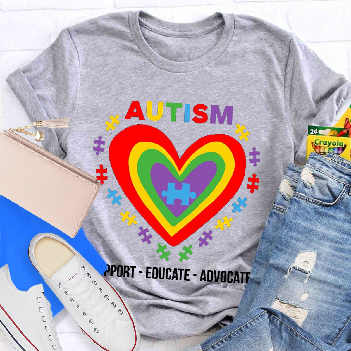 Support Educate Advocate Autism Special Education T-Shirt