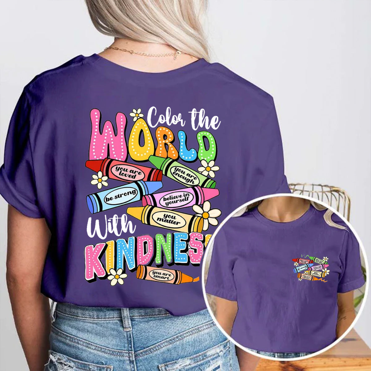 Color The World With Kindness Double Printed T-shirt