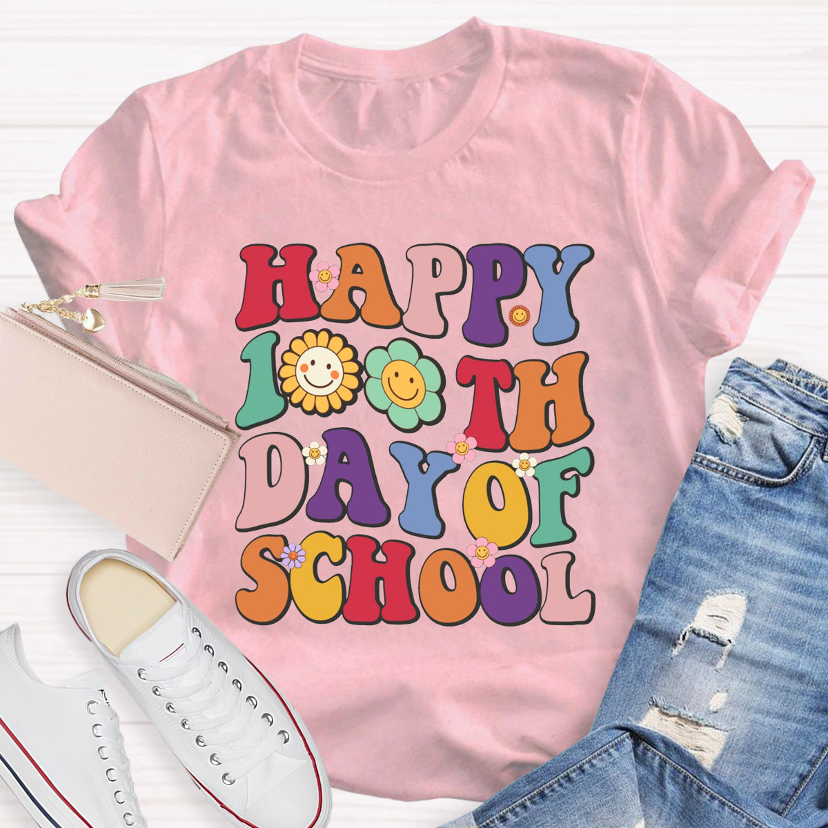 Happy 100th Days Of School Teacher T-Shirt