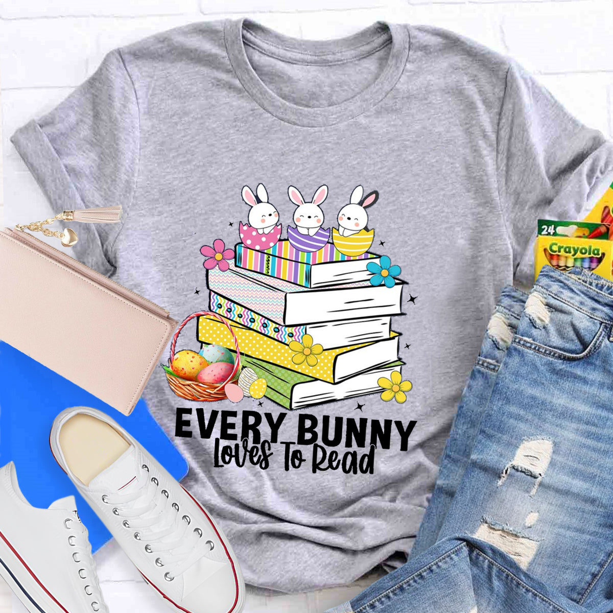 Every Bunny Loves To Read Teacher T-Shirt