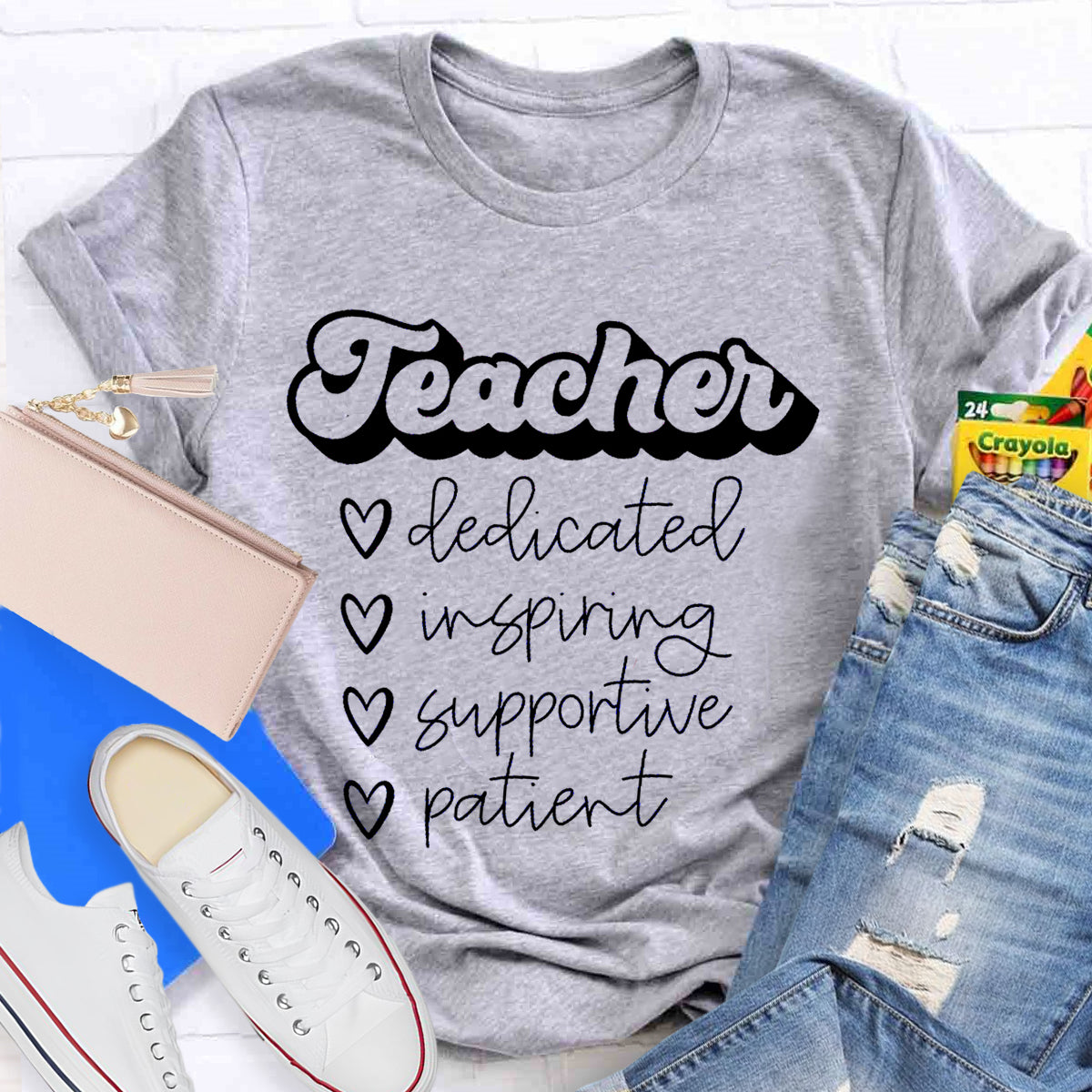 Dedicated Inspiring Supportive Patient Teacher T-Shirt