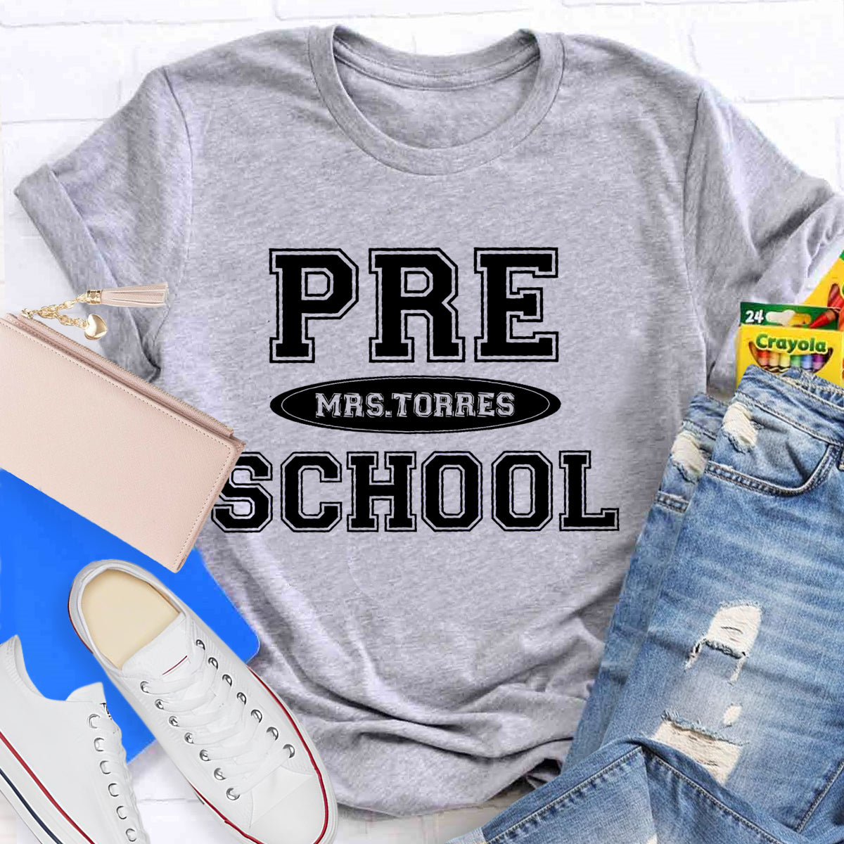 Personalized Preschool Teacher Name T-Shirt