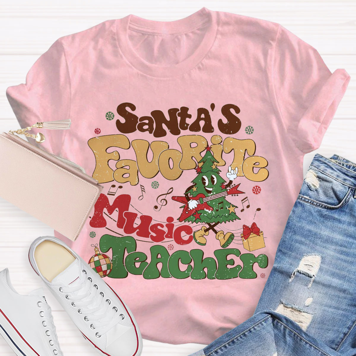 Santa's Favorite Music Teacher T-Shirt