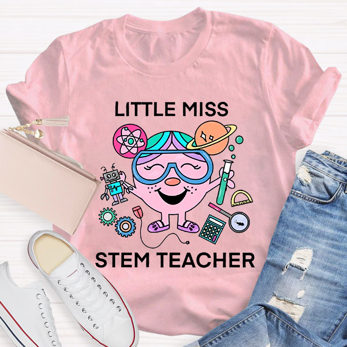 Little Miss Stem Teacher T-Shirt