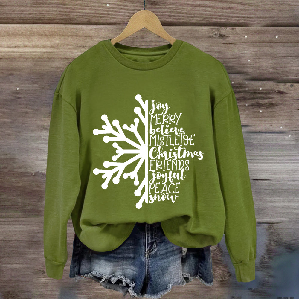 Merry Christmas Snowflake Sweatshirt