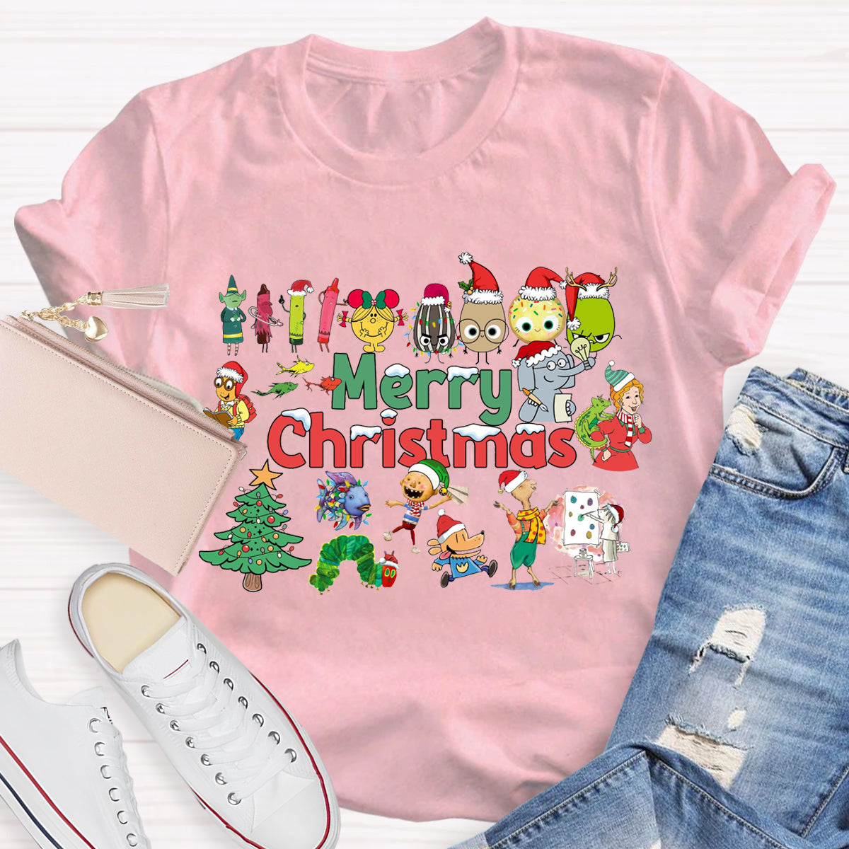 Merry Christmas Character Illustrations in Picture Books T-Shirt