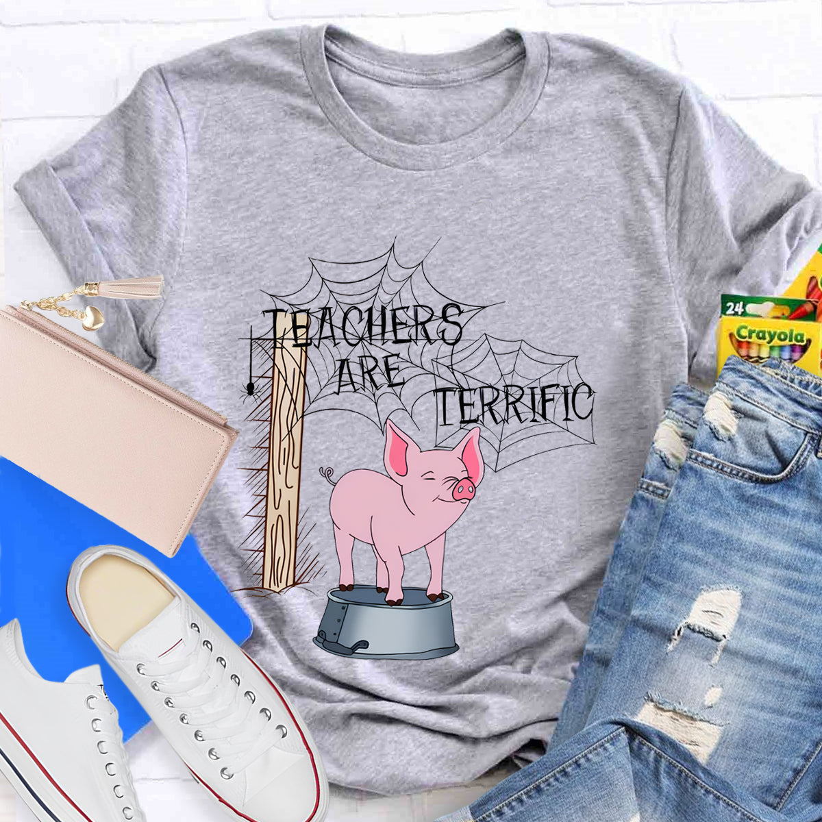 Pink Pig Teacher Are Terrific T-Shirt