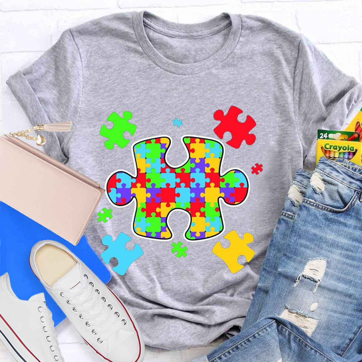 Special Education Colorful Puzzle T-Shirt