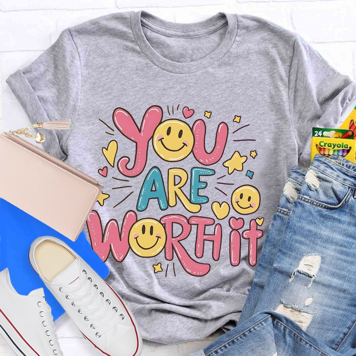 You Are Worth It Smile Face T-Shirt