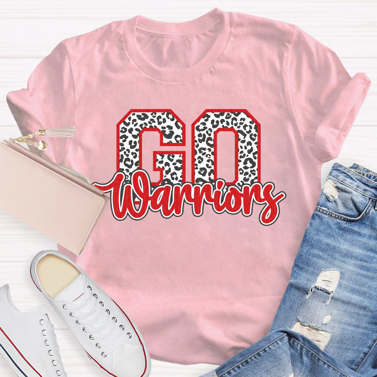 Leopard Go Warriors Cheer T-Shirt