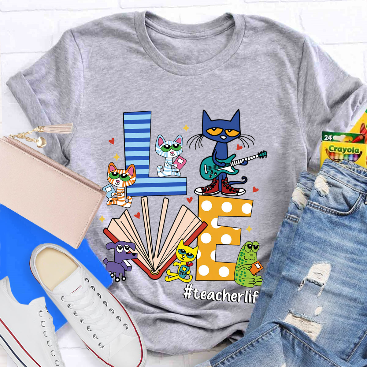 Pete the Cat Love Teacherlife Teacher T-Shirt