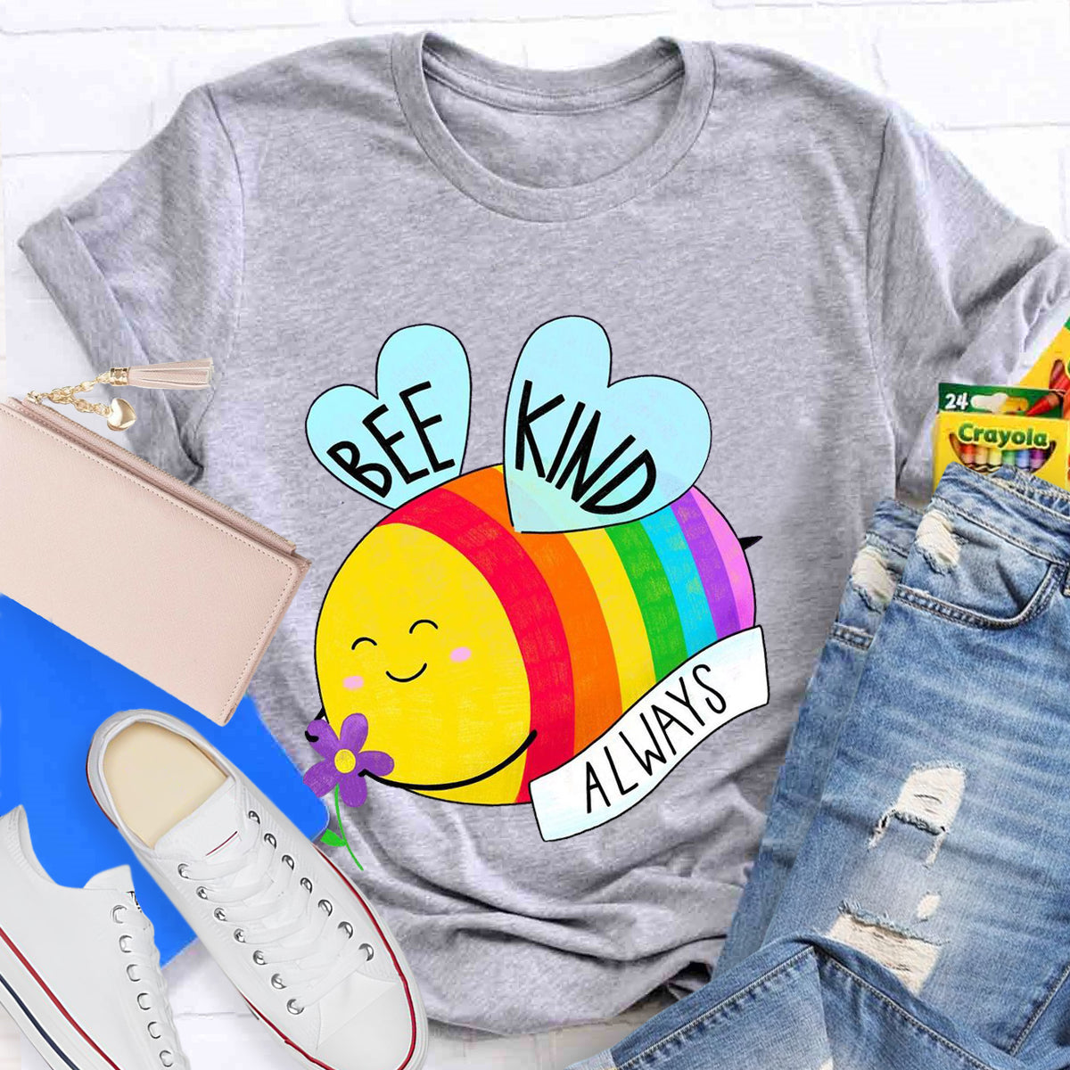 Be Kind Always Colorful Bee Teacher T-Shirt