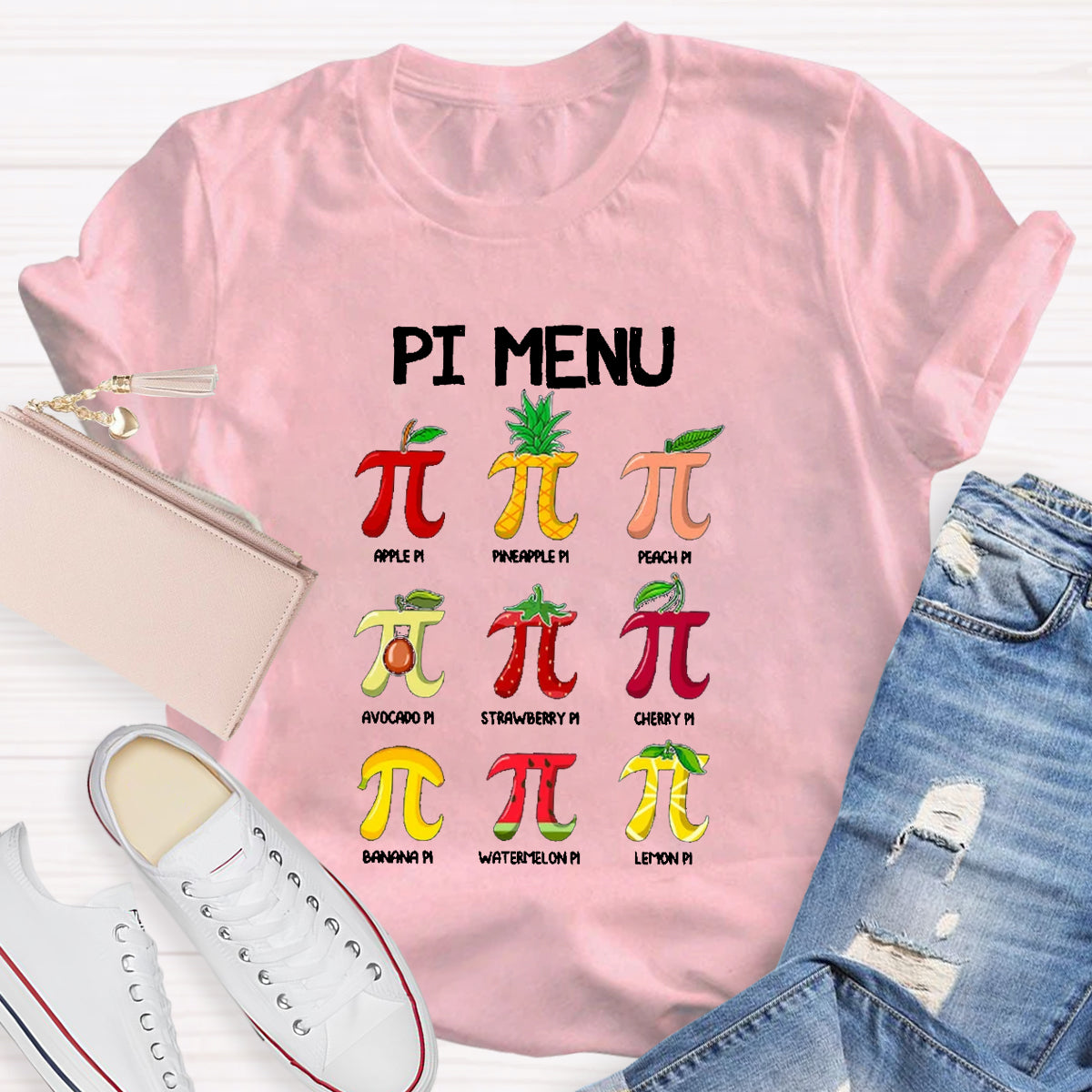 Pi Menu Happy Pi Day Math  Pi Symbol Teacher T-Shirt