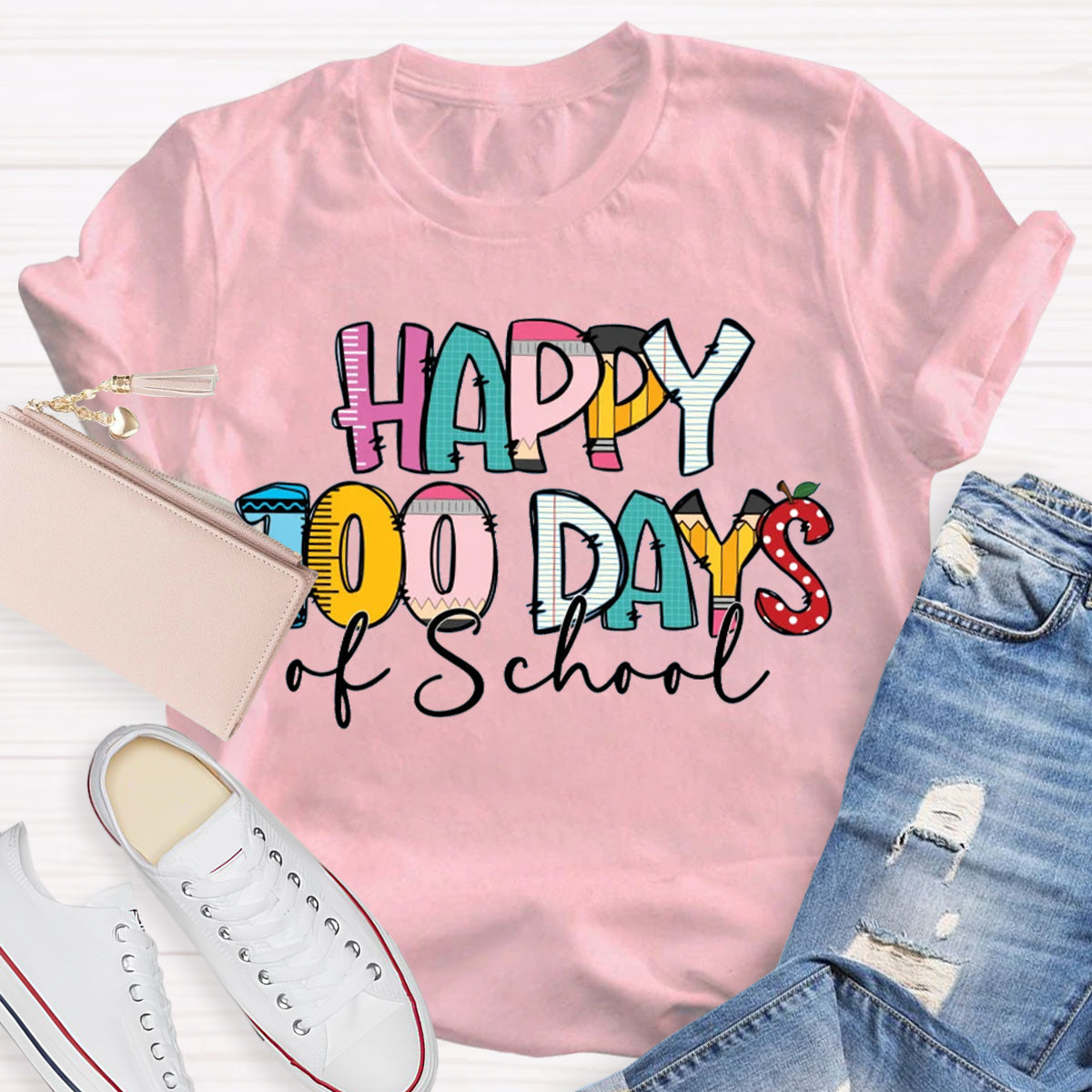 Happy 100 Days Of School Teacher T-Shirt