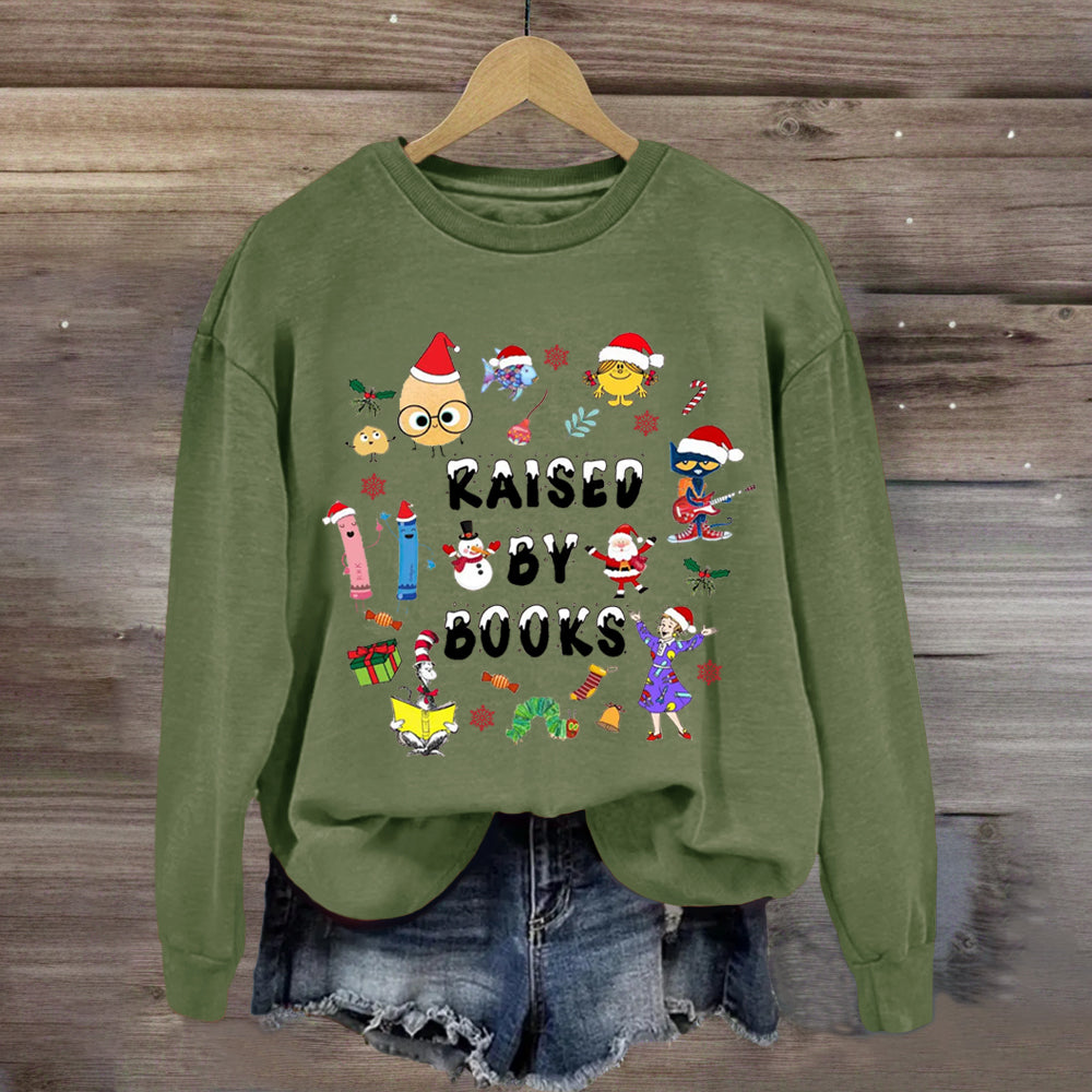 Christmas Raised By Books Sweatshirt