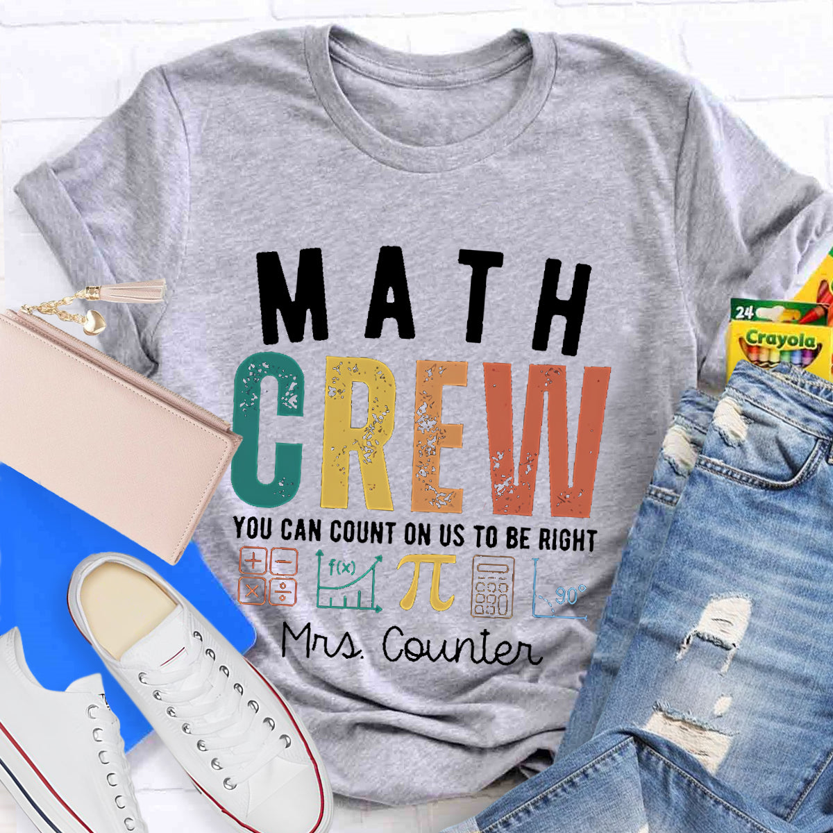 Personalized Name Of Math Crew Teacher T-Shirt