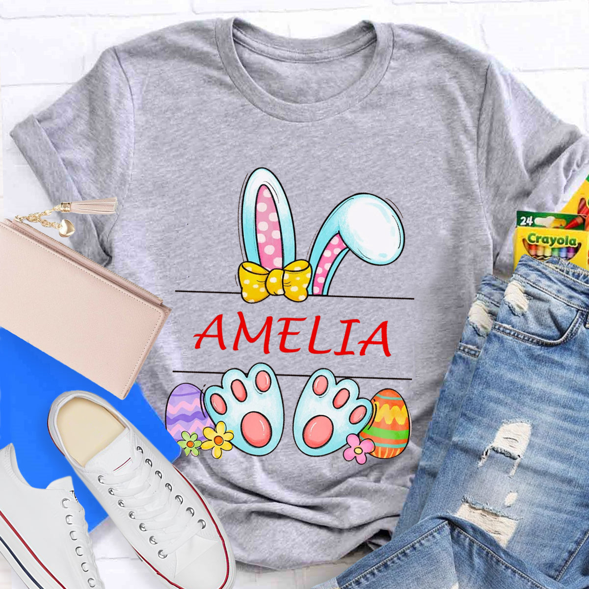 Personalized Name Happy Easter Bunny T-Shirt