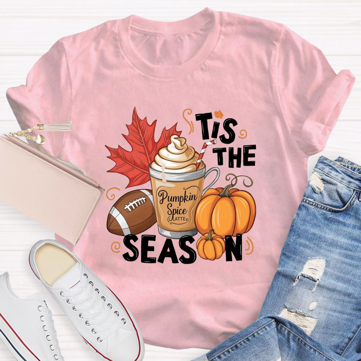 Tis The Season Pumpkin Game Ball T-Shirt