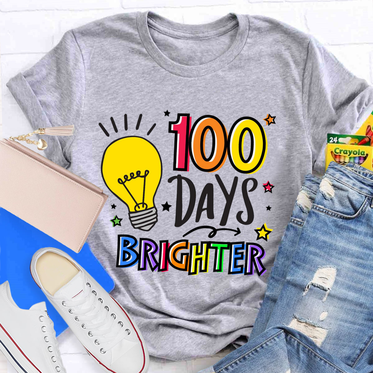 100 Days Brighter Teacher T-Shirt