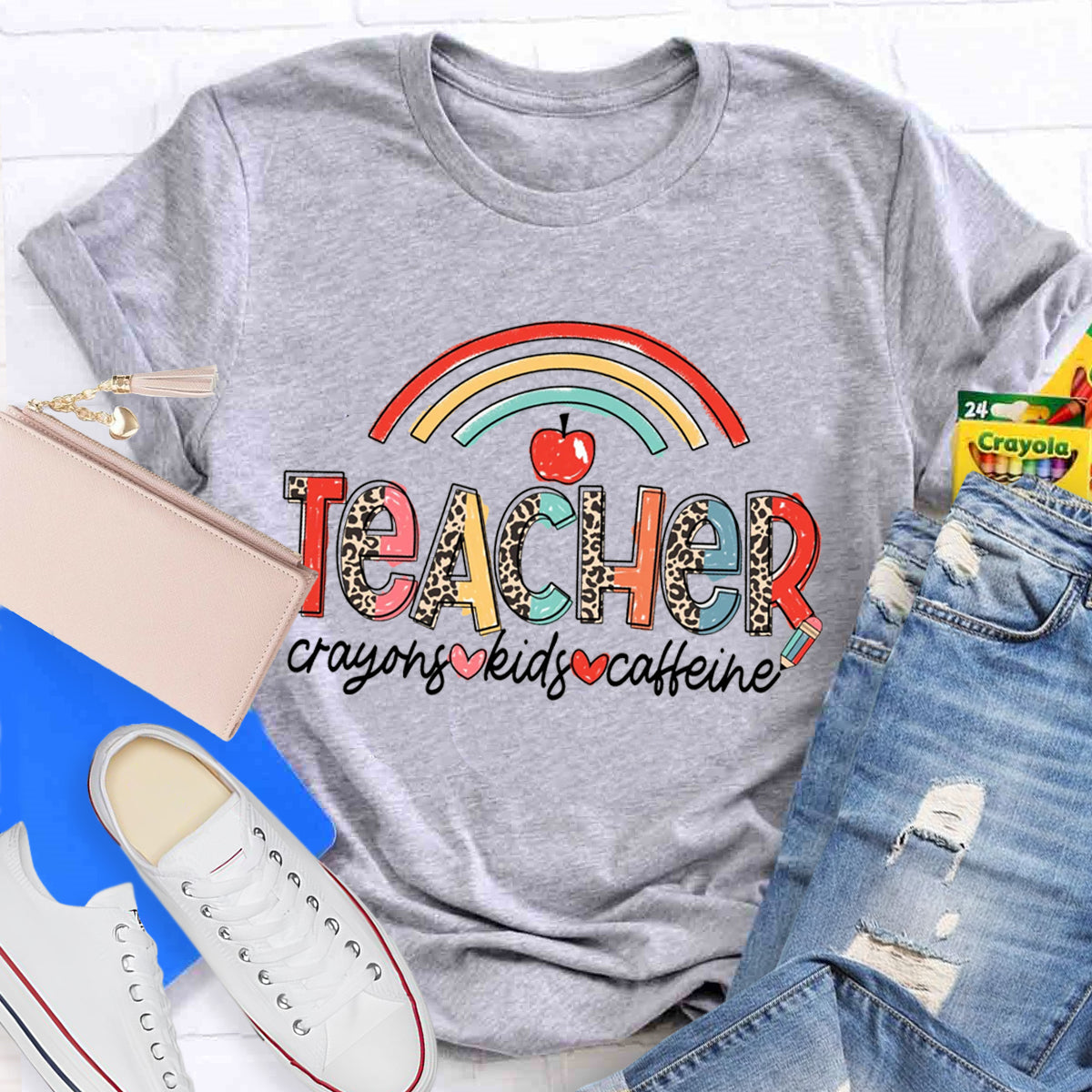 Teacher Crayons Kids Caffeine T-Shirt