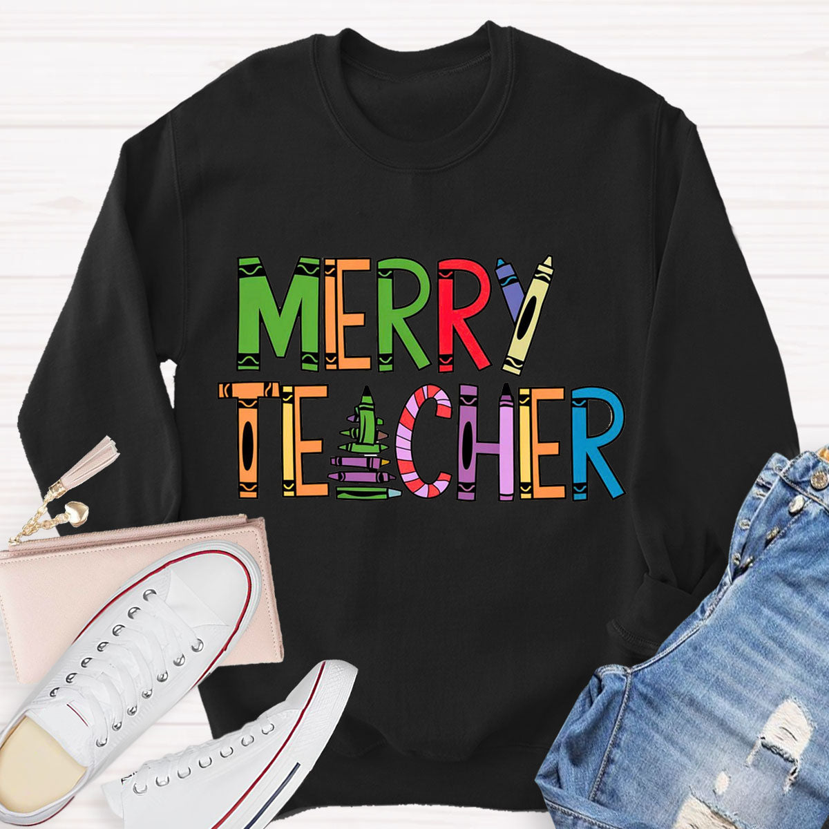 Cute Merry Christmas Teacher Sweatshirt