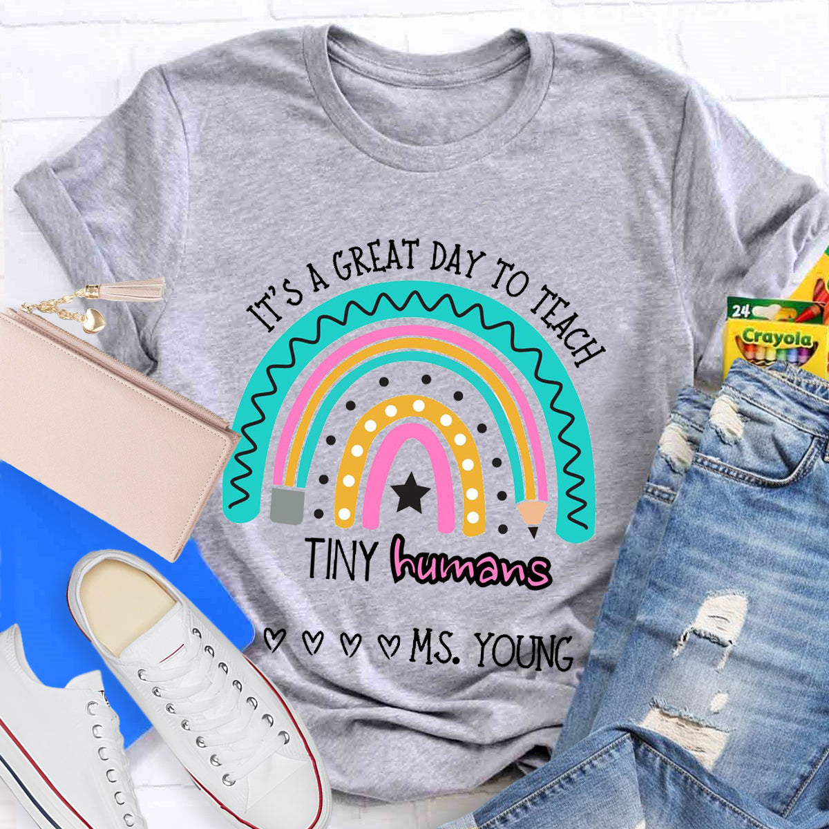 Personalized Name It's A Great Day To Teach Tiny Humans T-Shirt