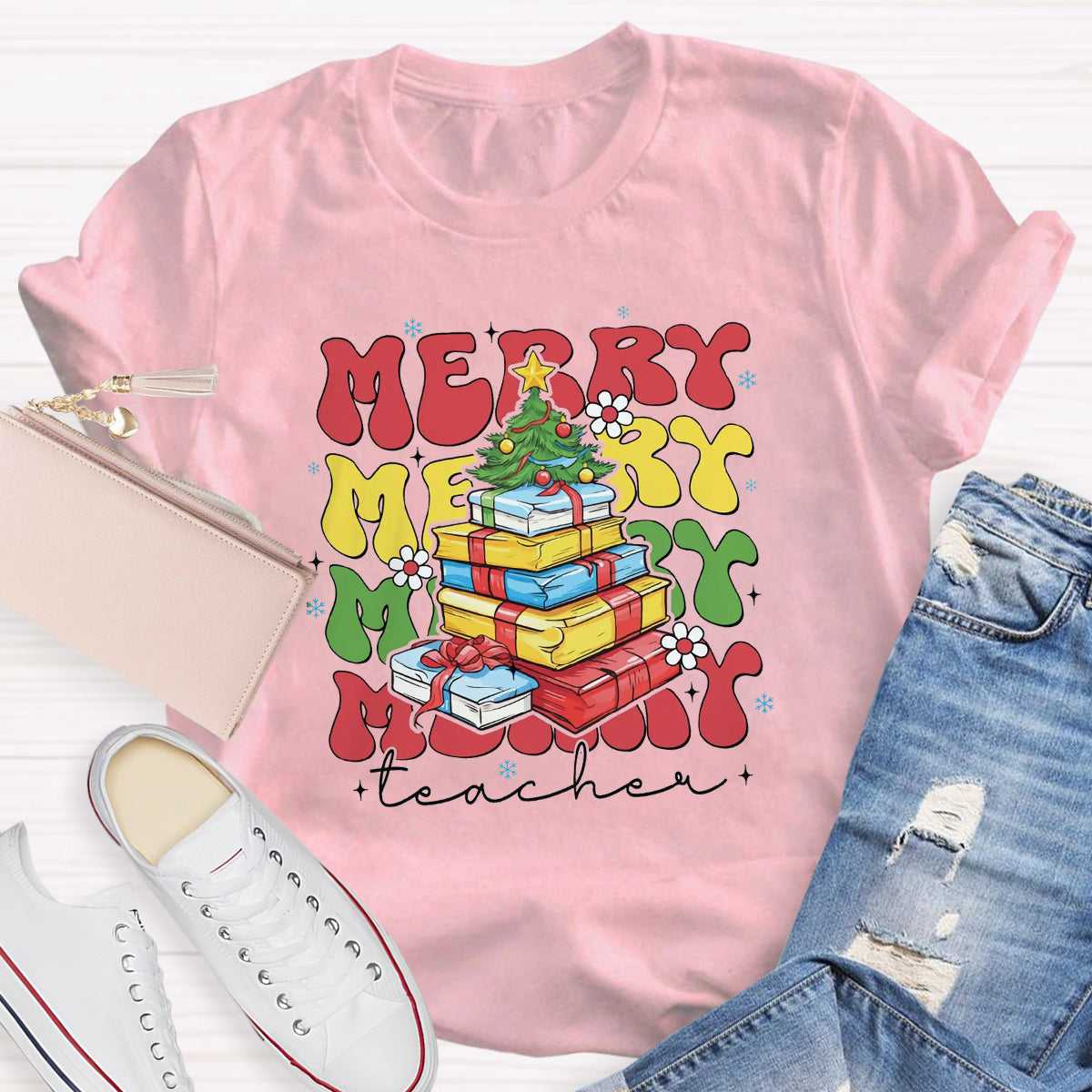 Merry Christmas Tree Teacher T-Shirt