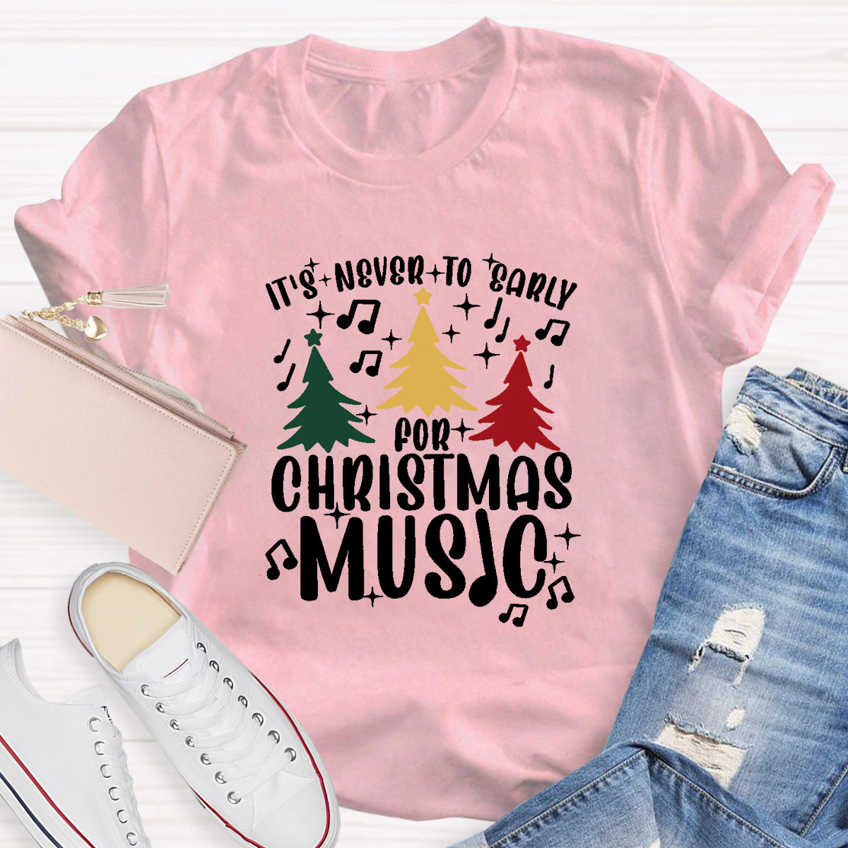 It's Never Too Early for Christmas Music Teacher T-Shirt