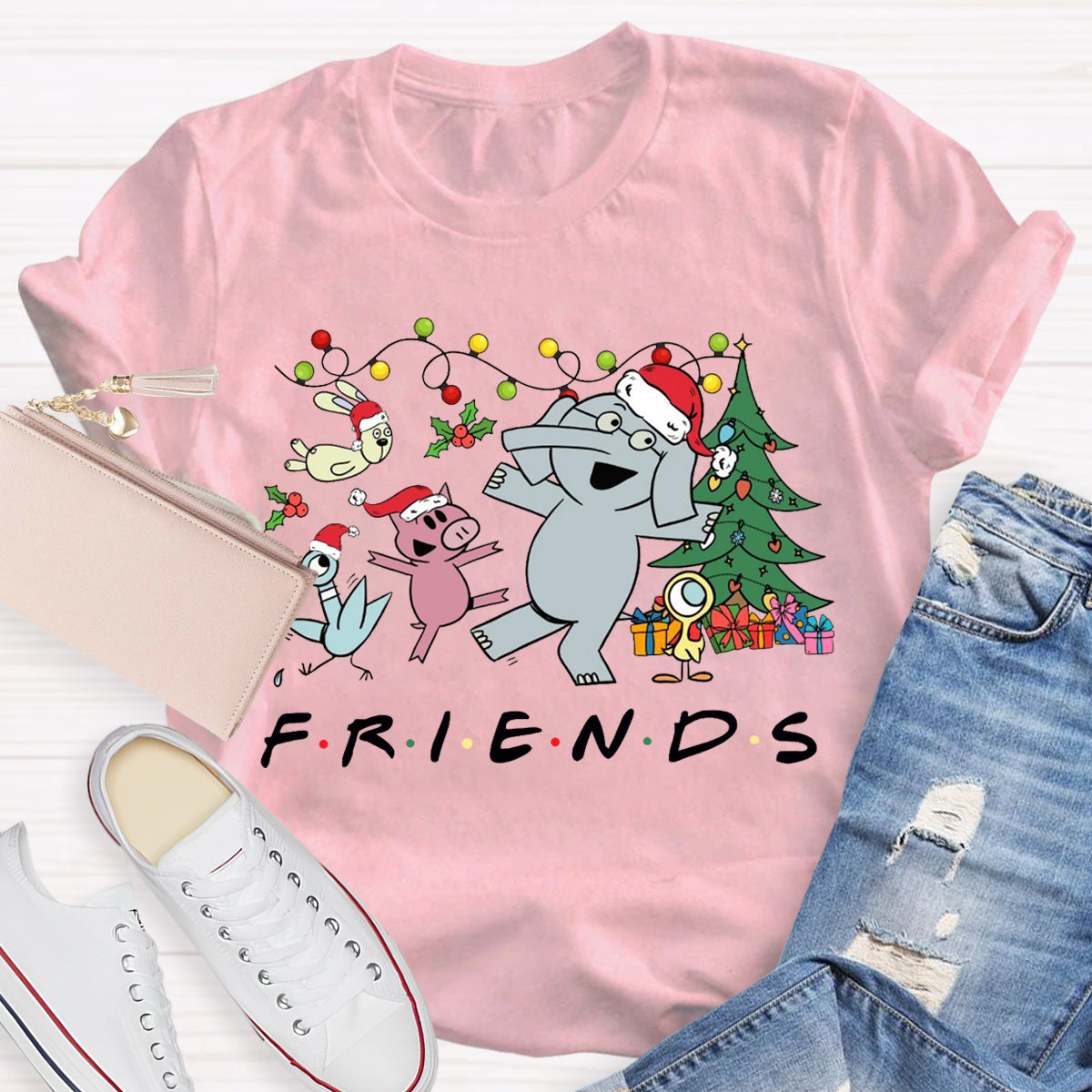 Friends Elephant And Piggie Christmas T-Shirt