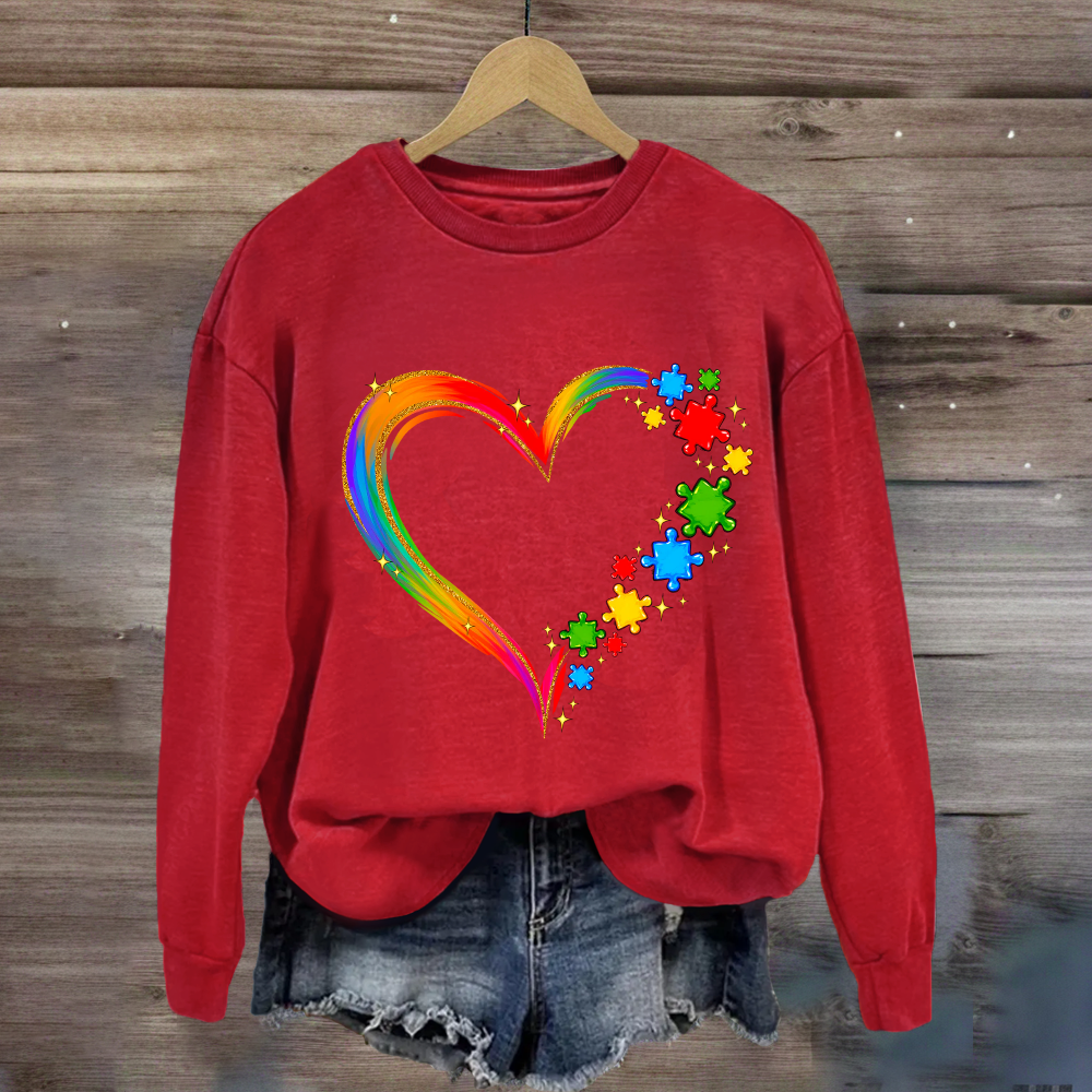 Rainbow Heart Accept Understand Love Sweatshirt