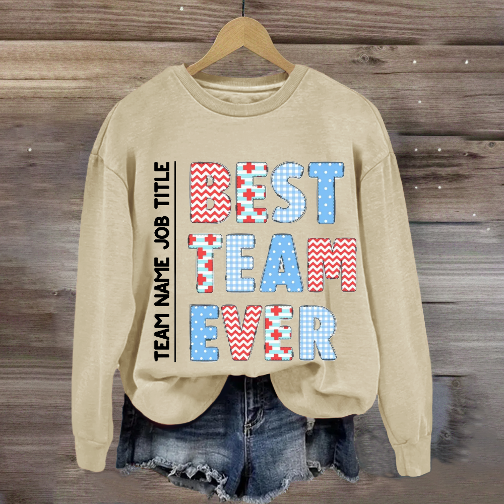 Personalized Team Name Plaid Design Sweatshirt