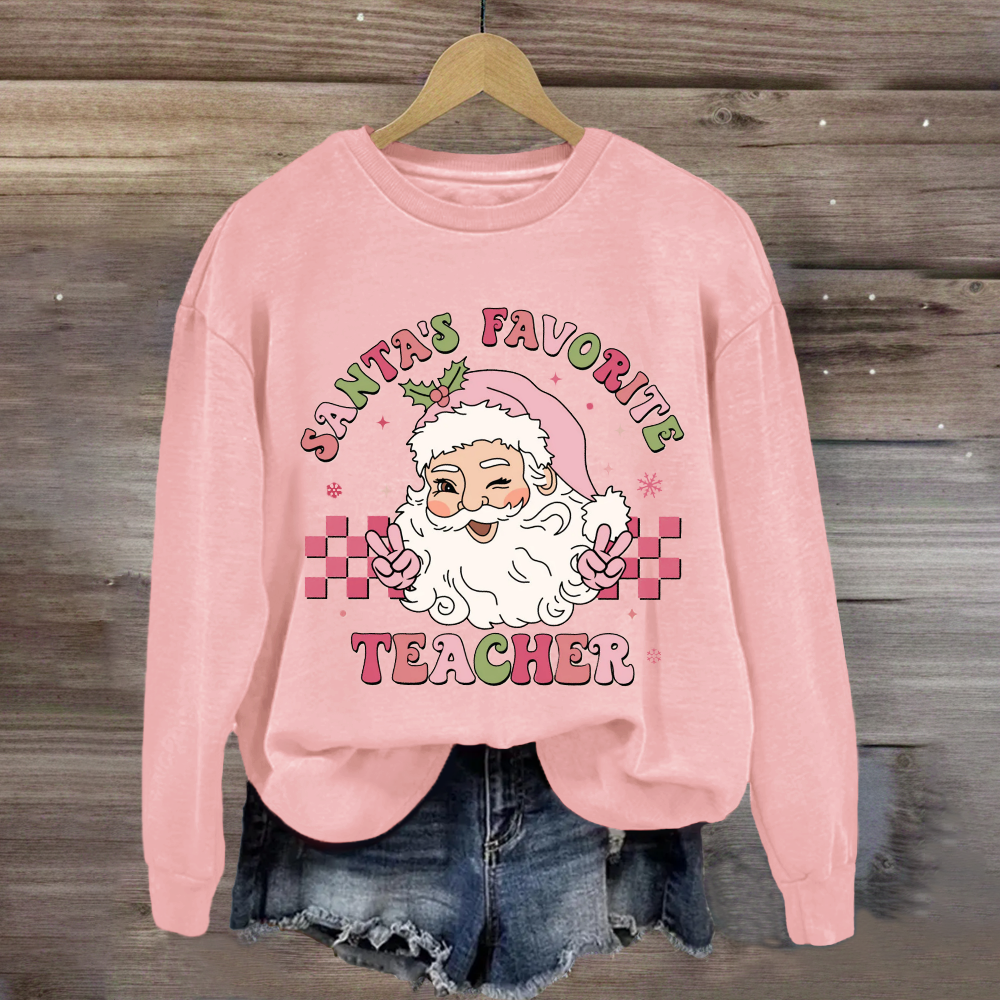 Santa's Favorite Teacher Santa Claus Sweatshirt