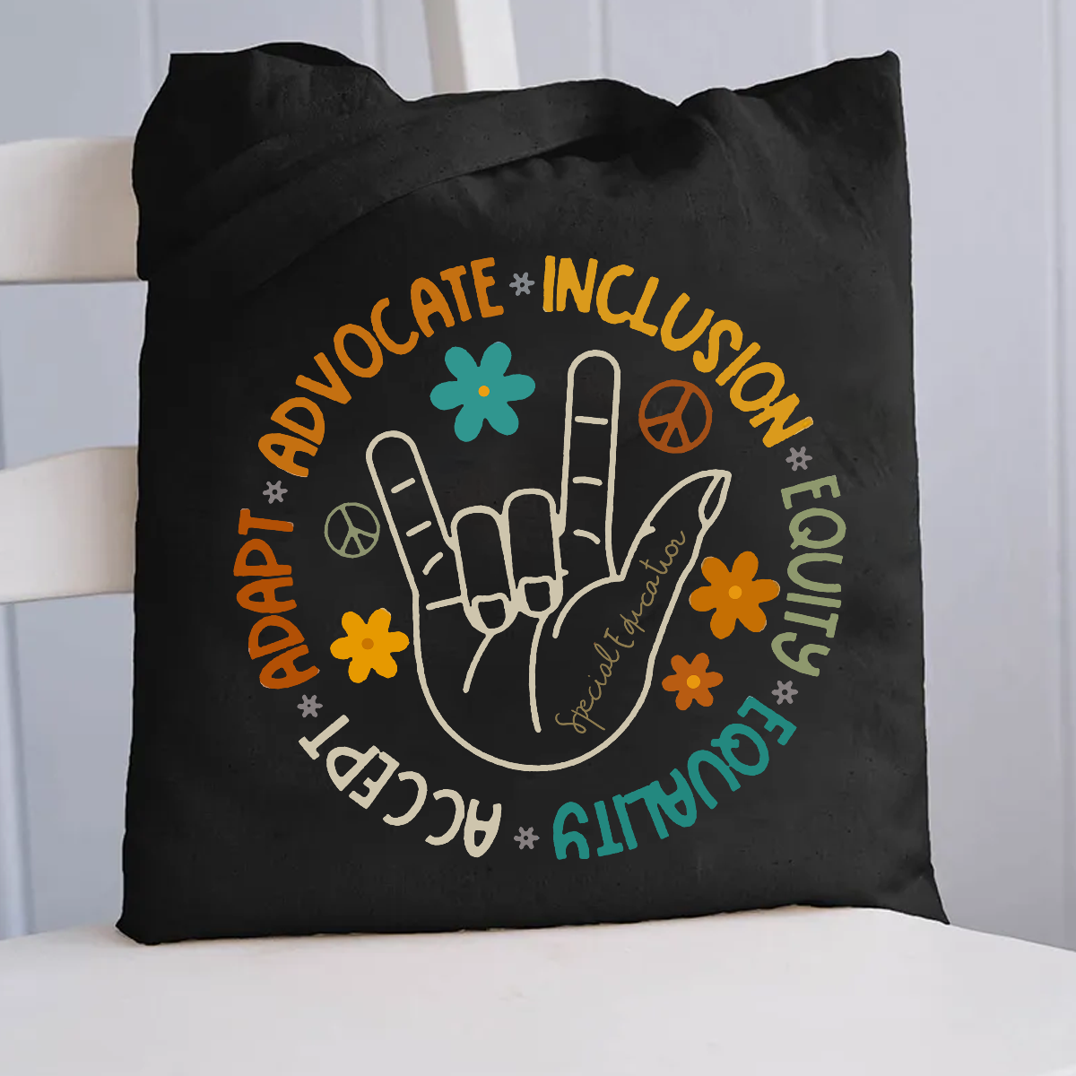 Accept Adapt Special Education Canvas Tote Bag