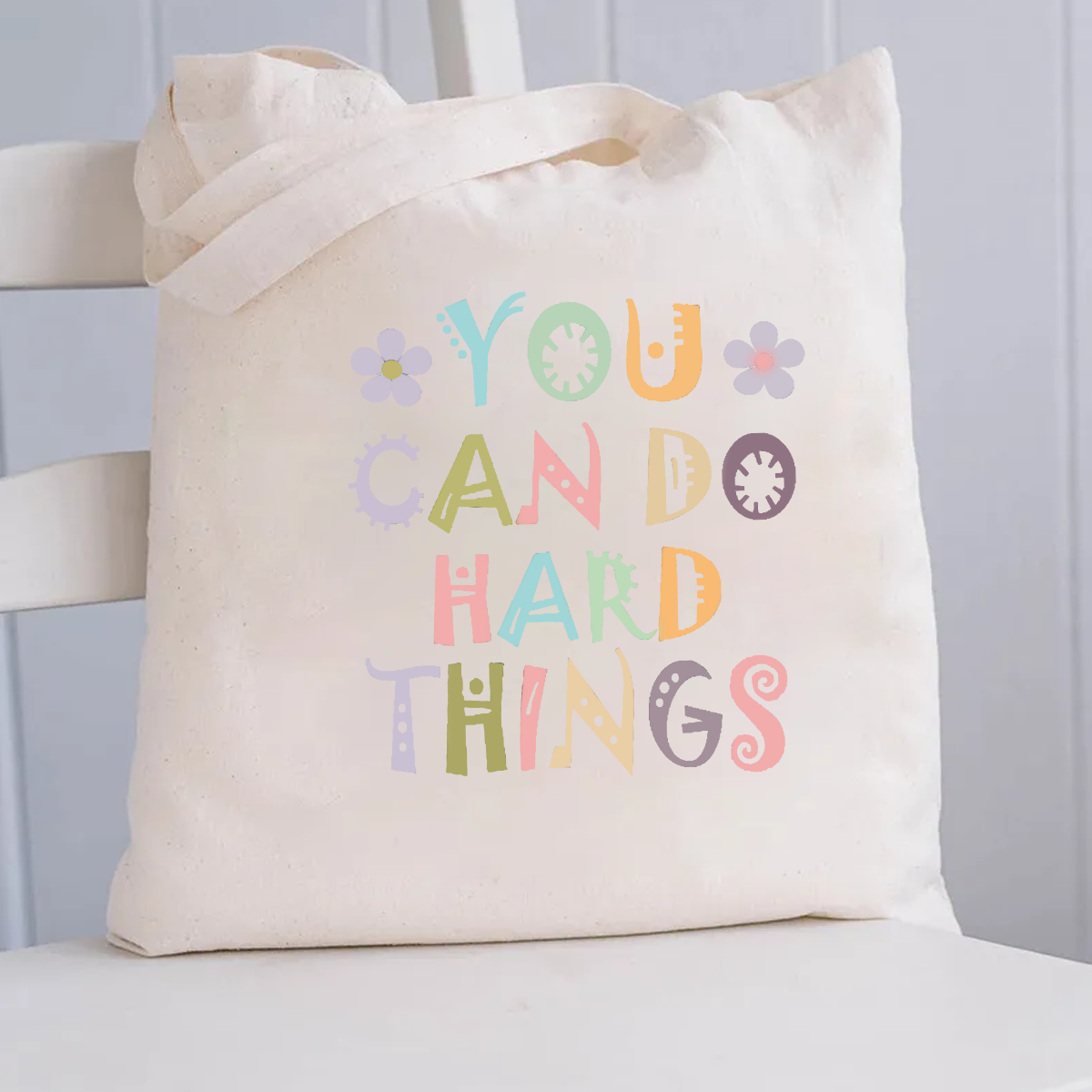 You Can Do Hard Things Canvas Tote Bag