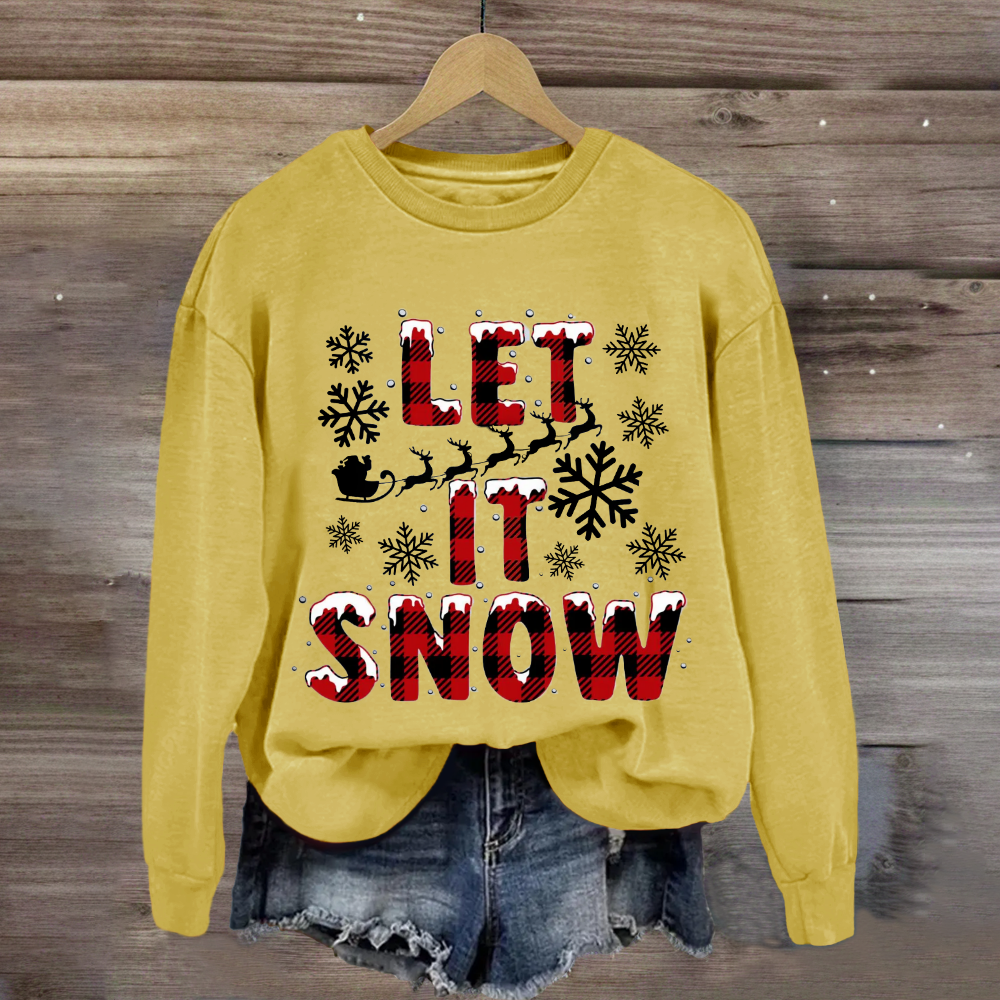 Let It Snow Red Plaid Sweatshirt