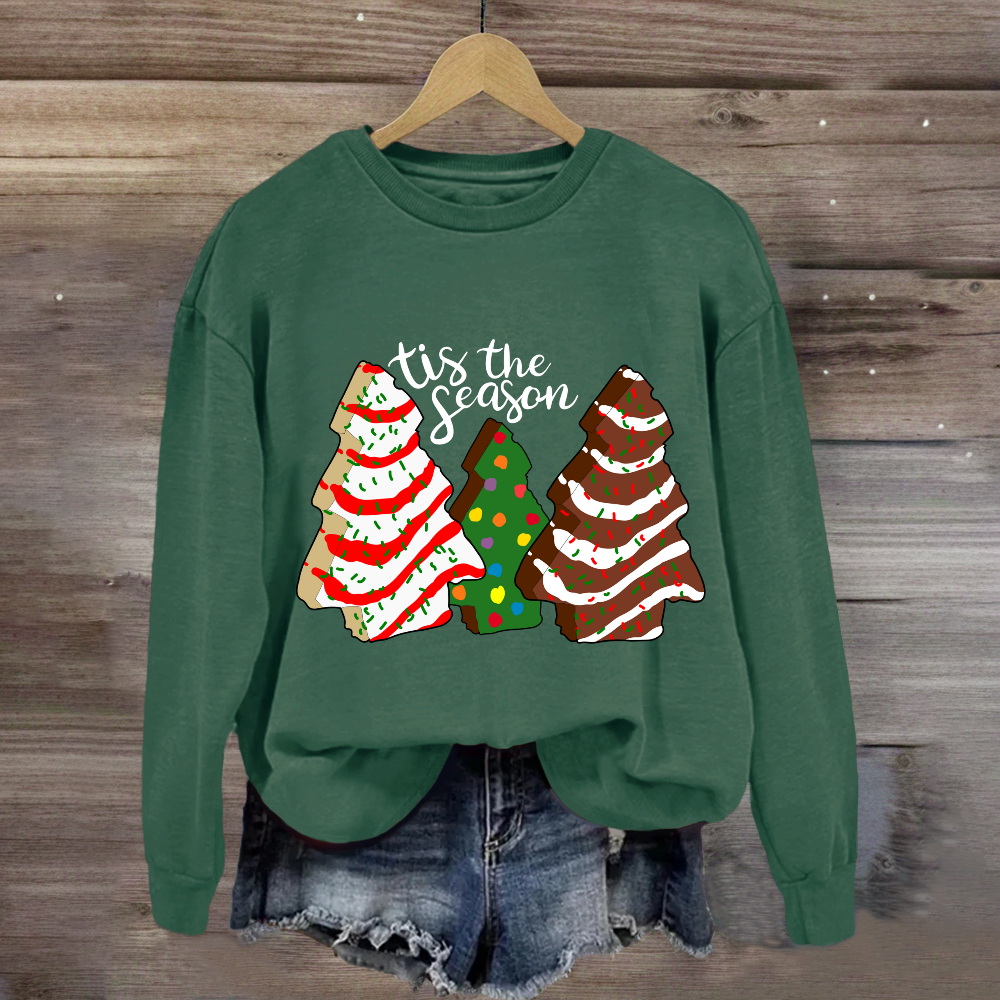 Tis the Season Christmas Tree Cakes Sweatshirt