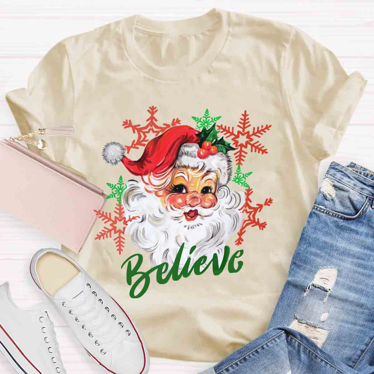 Christmas Santa Believe T-Shirt